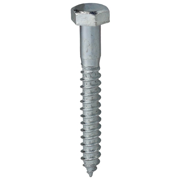 Dottie Lag Screw, 1/4 in, 5 in, Steel, Zinc Plated Hex Hex Drive, 100 PK LAG145 - main